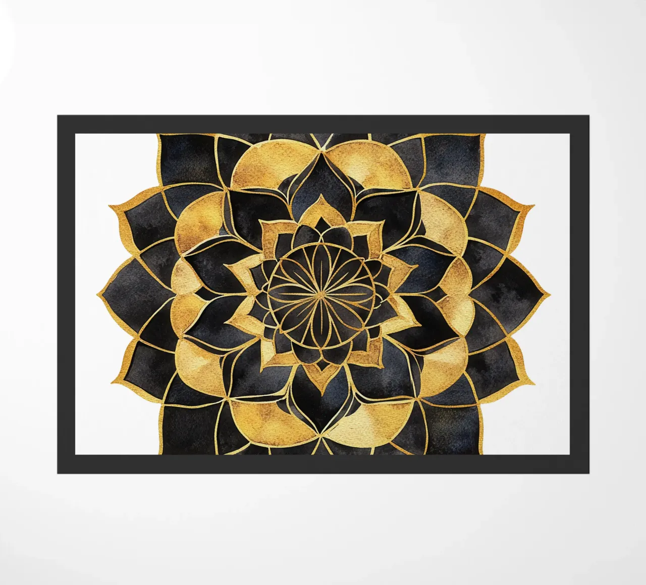 Mandala nero e oro zerbino da Spiritual Touch