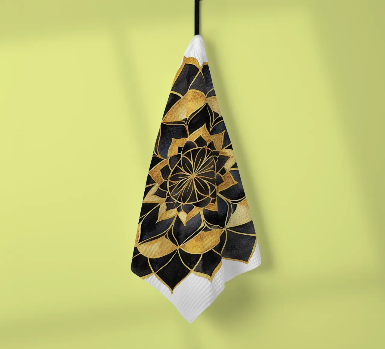 Mandala nero e oro canovaccio da cucina da Spiritual Touch