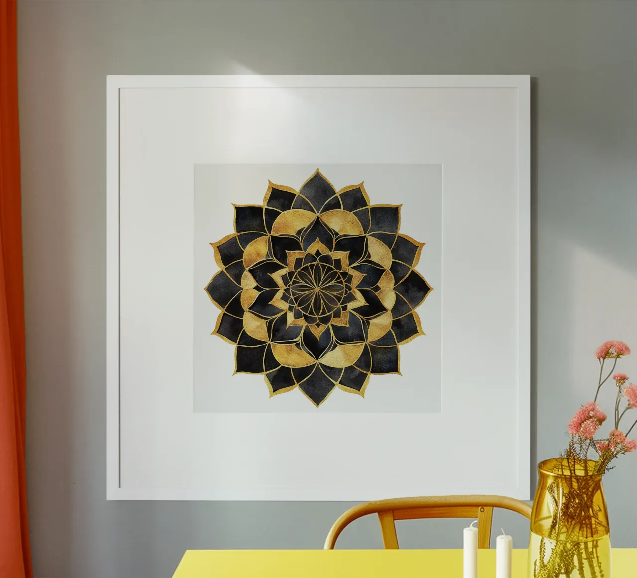 Mandala nero e oro poster da Spiritual Touch