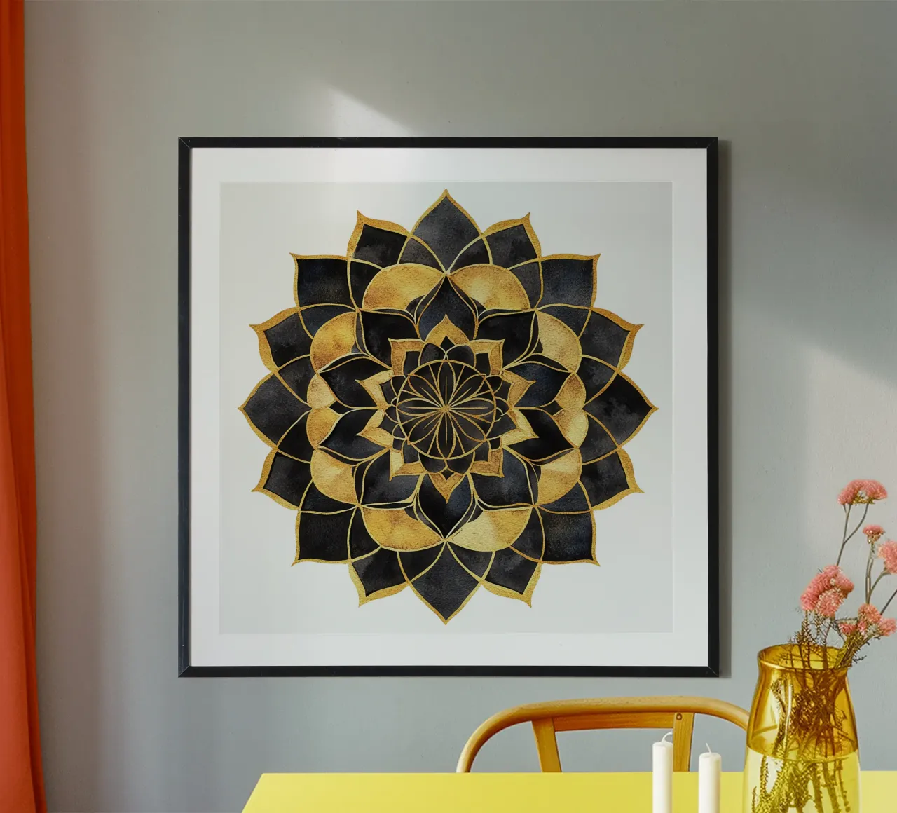 Mandala nero e oro poster da Spiritual Touch