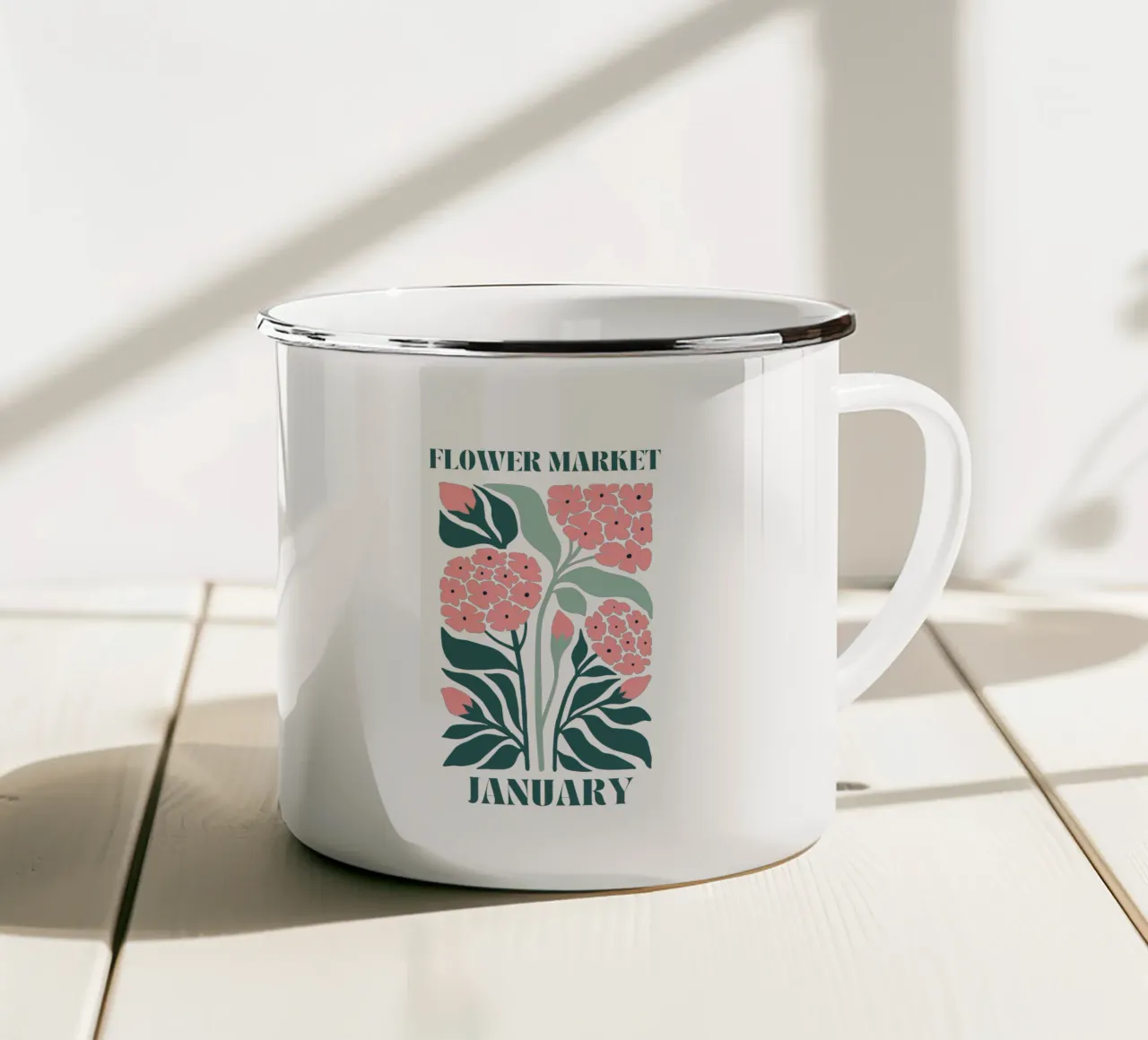 Segnalatore di fiori gennaio tazza in smalto da Kiroiharu