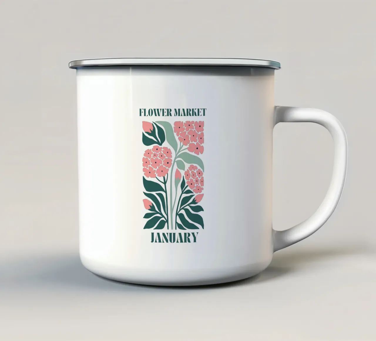 Segnalatore di fiori gennaio tazza in smalto da Kiroiharu