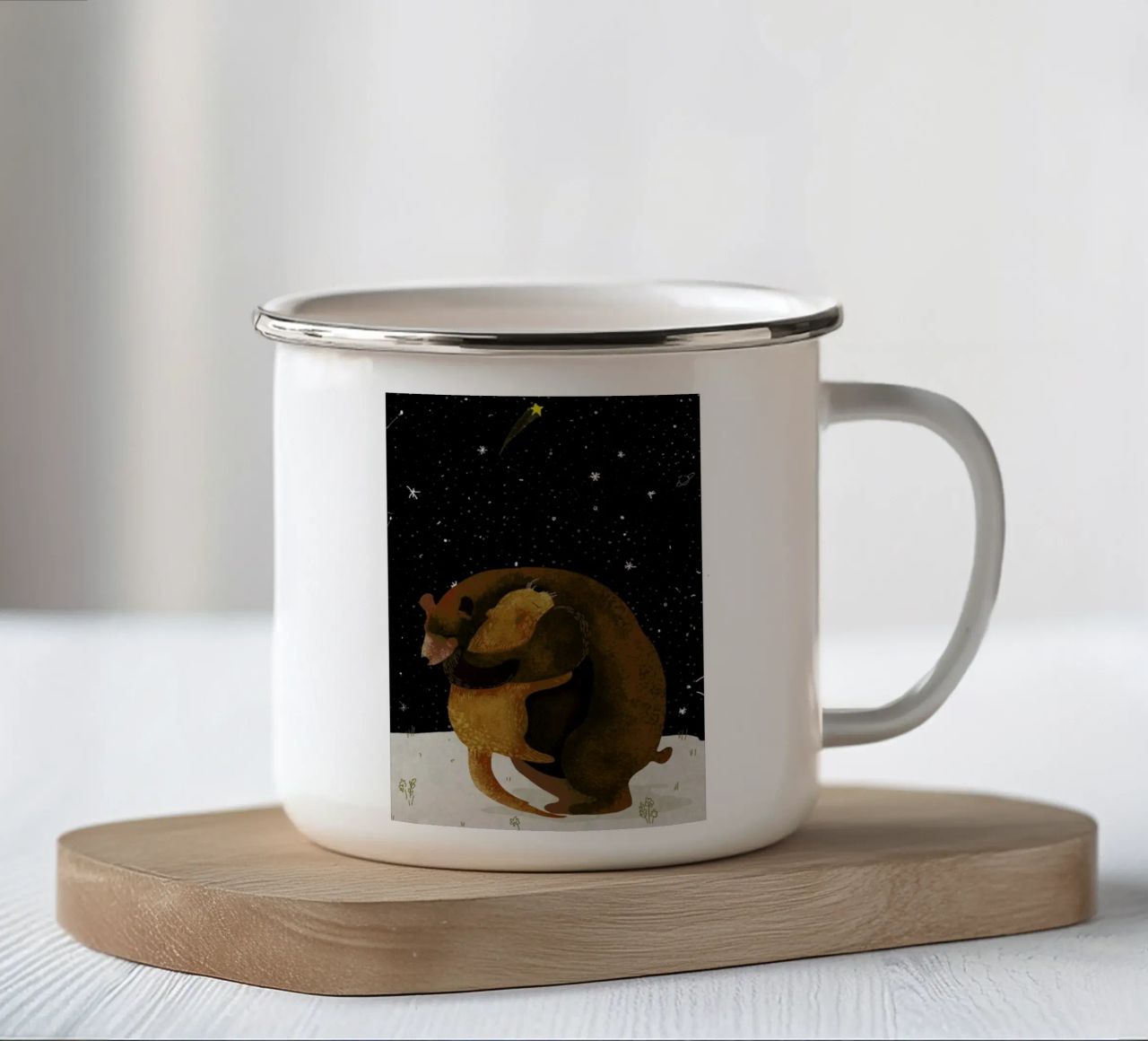Hug tazza in smalto da Amalia Restrepo