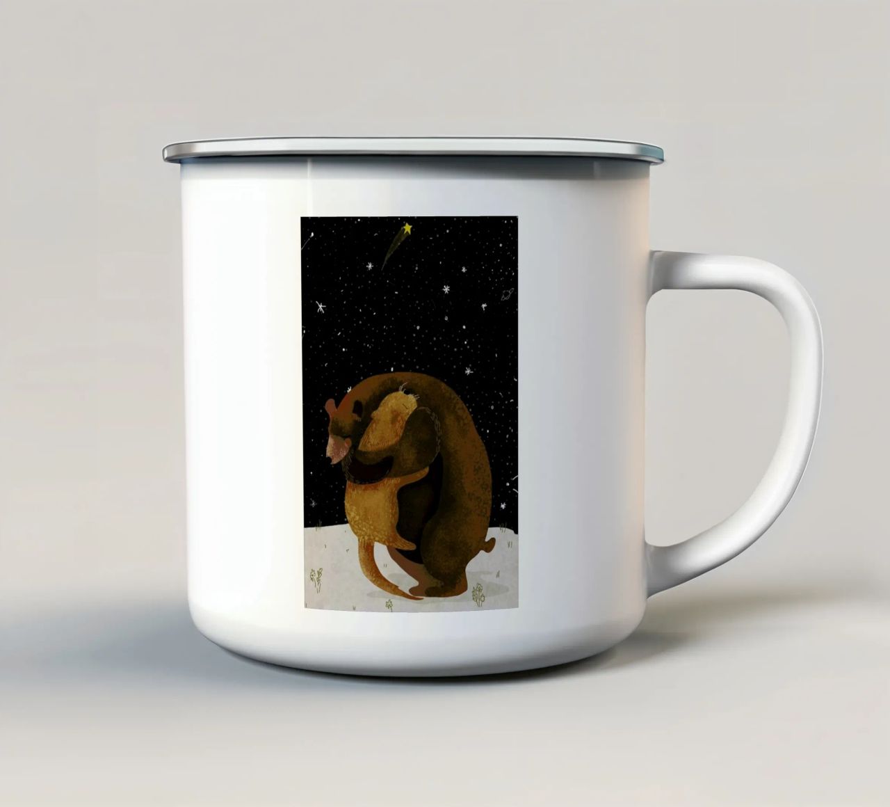 Hug tazza in smalto da Amalia Restrepo
