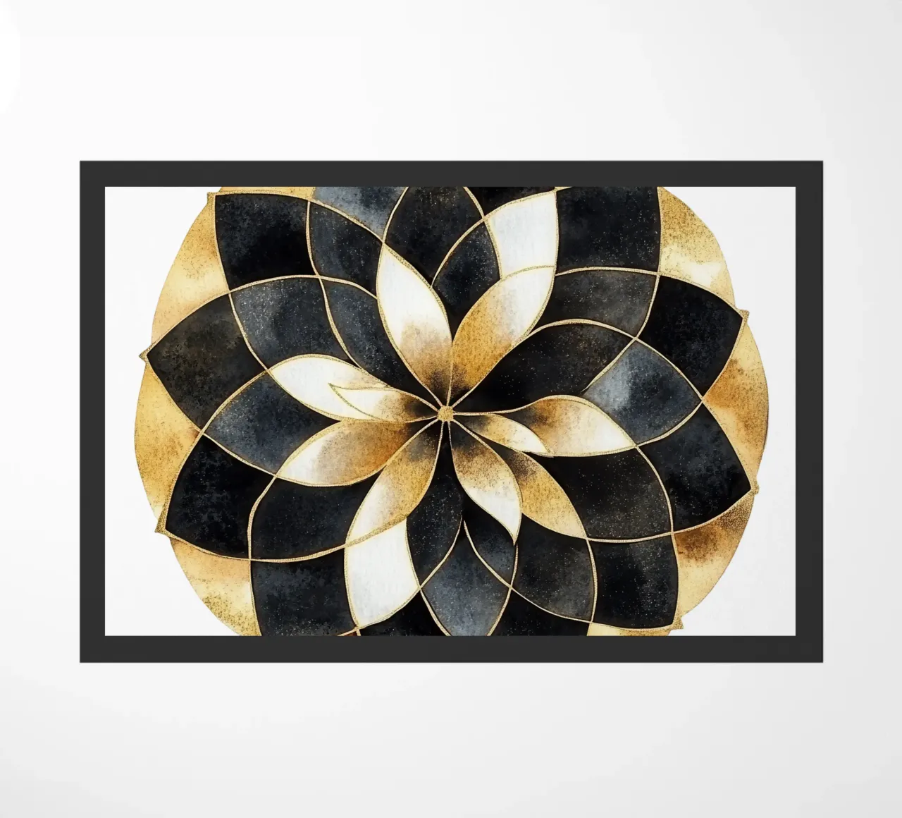 Mandala nero e oro zerbino da Spiritual Touch