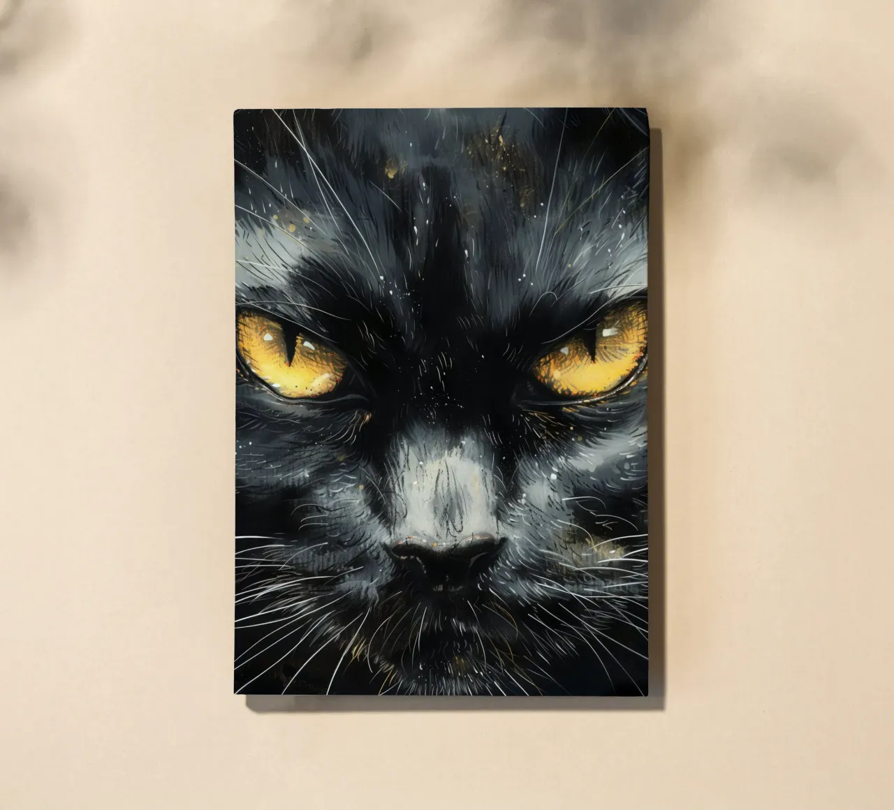 Black cat face notebook by Justyna Jaszke JBJart