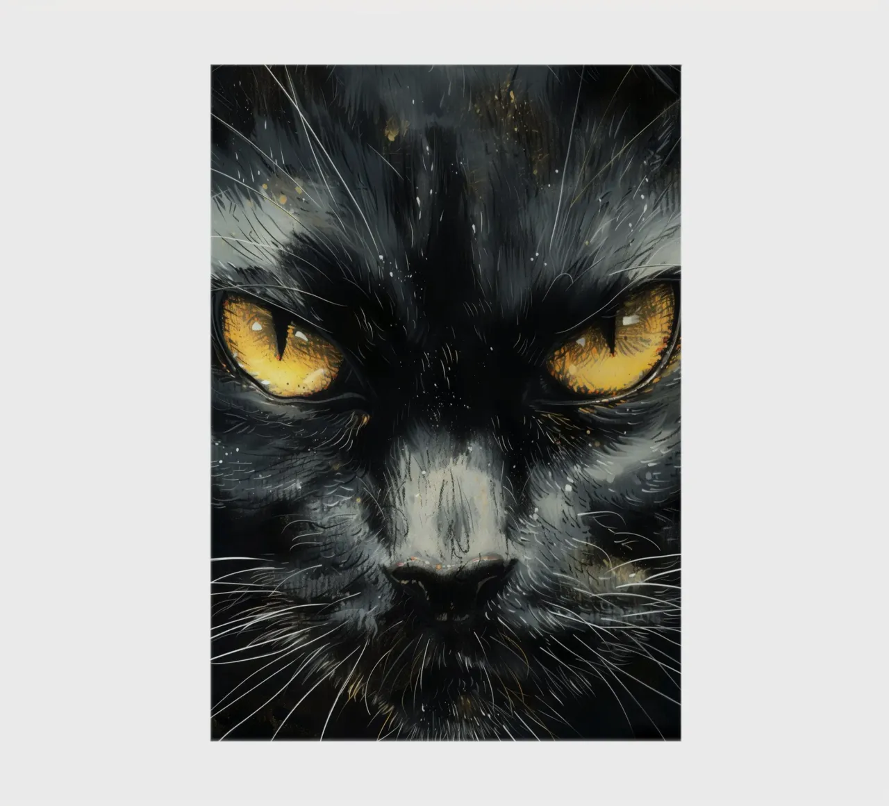 Black cat face notebook by Justyna Jaszke JBJart