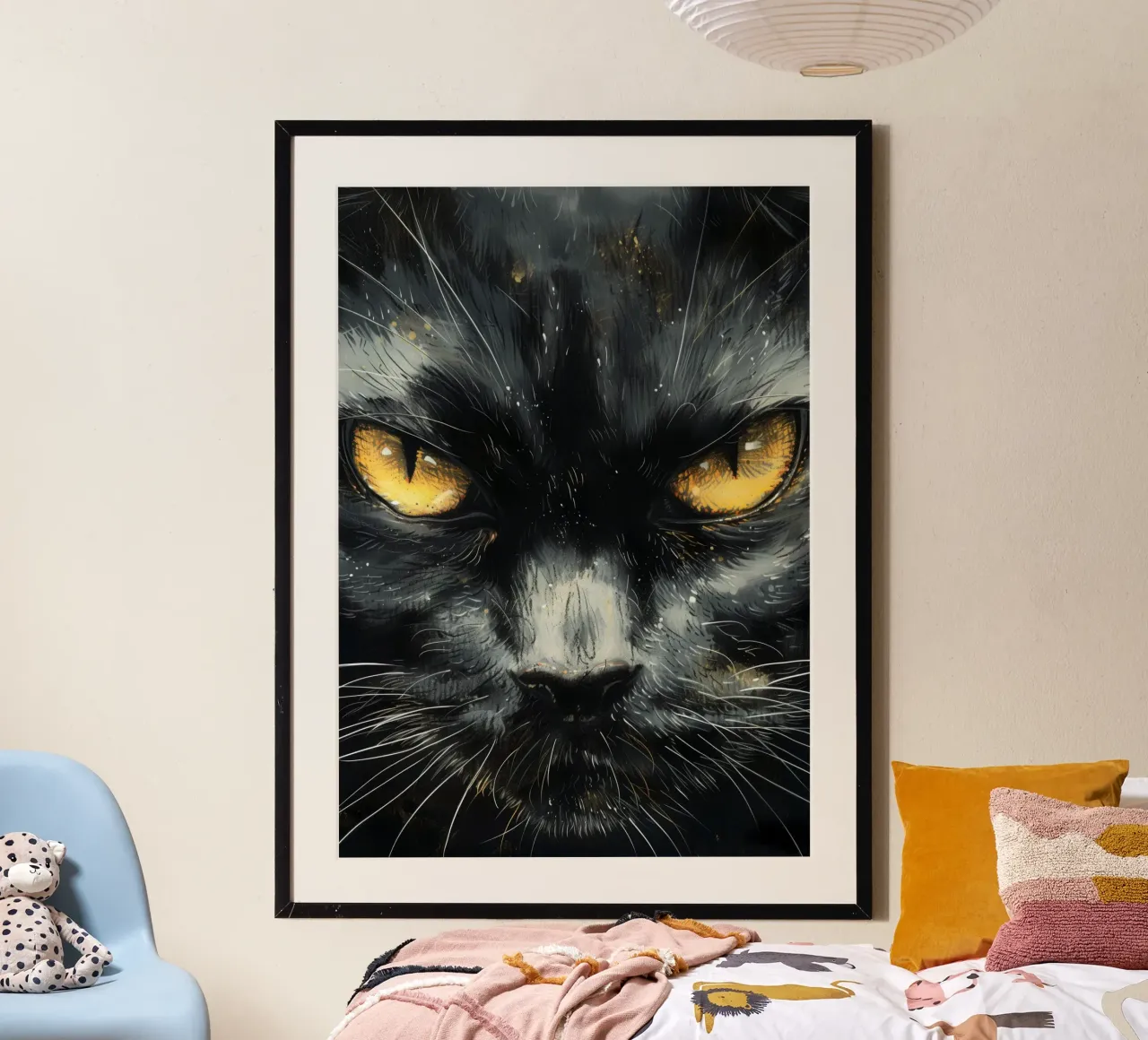 Volto di gatto nero poster da Justyna Jaszke JBJart