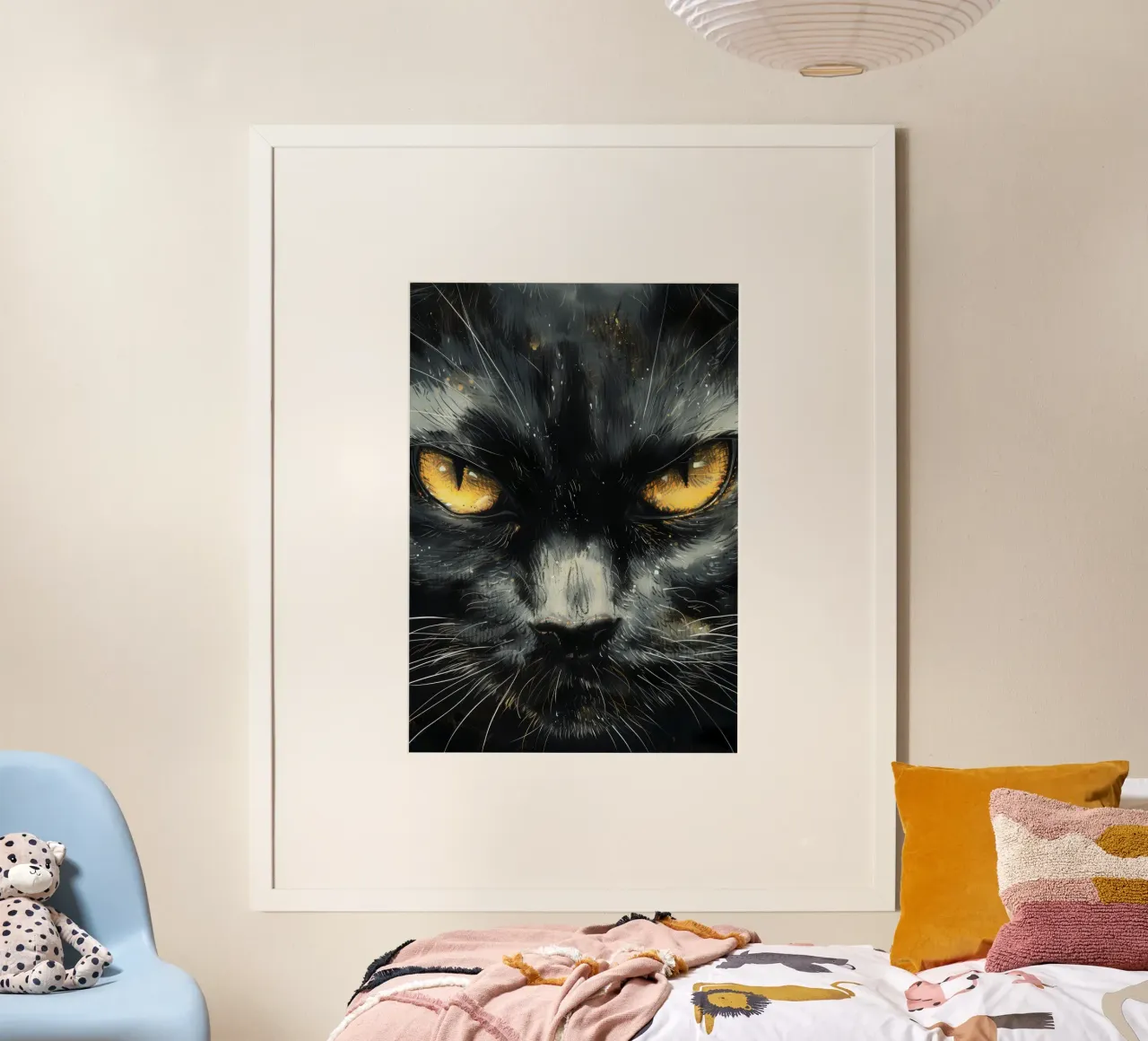 Volto di gatto nero poster da Justyna Jaszke JBJart