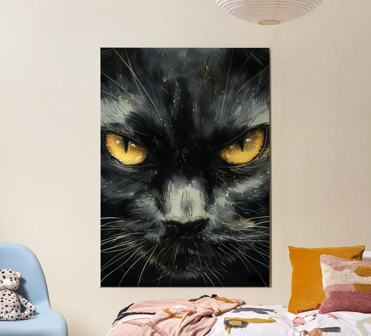 Volto di gatto nero poster da Justyna Jaszke JBJart