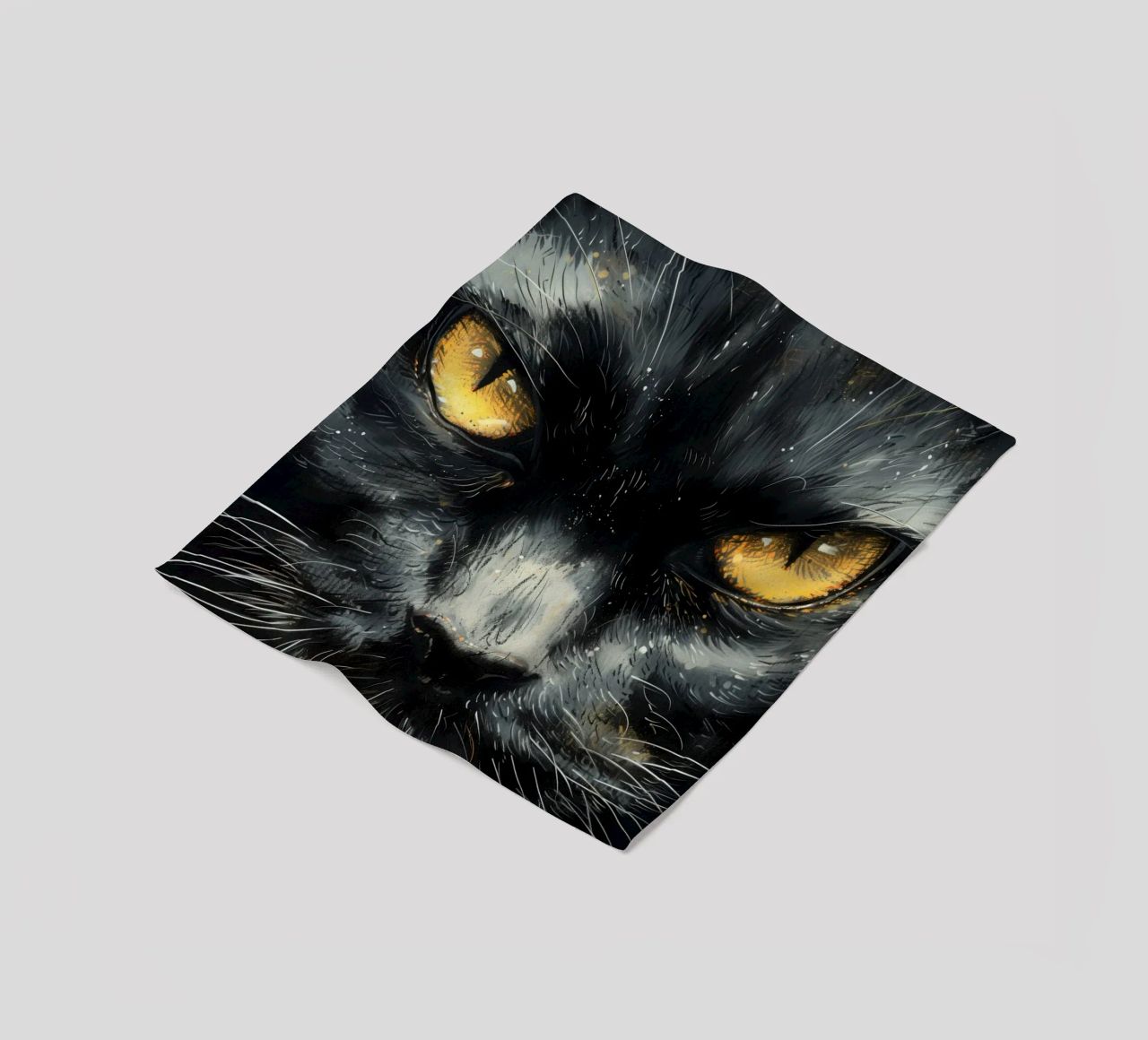 Volto di gatto nero coperta in pile da Justyna Jaszke JBJart