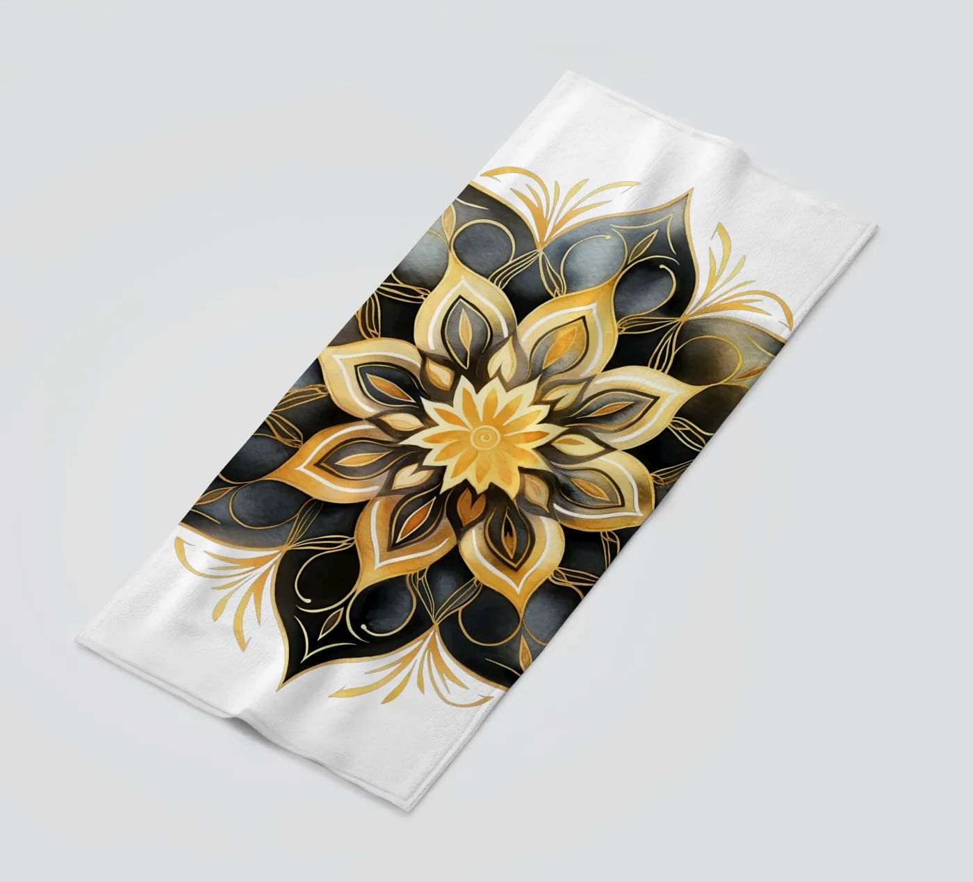 Black & Gold Mandala telo mare da Spiritual Touch