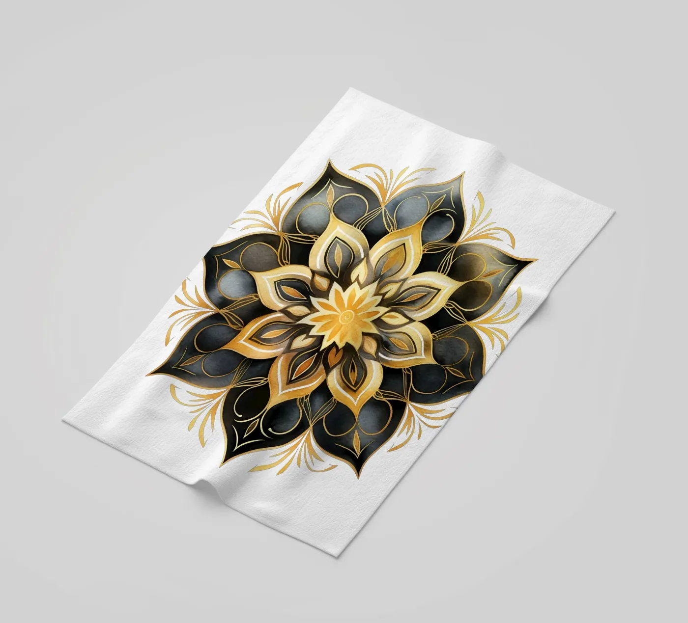 Black & Gold Mandala telo mare da Spiritual Touch