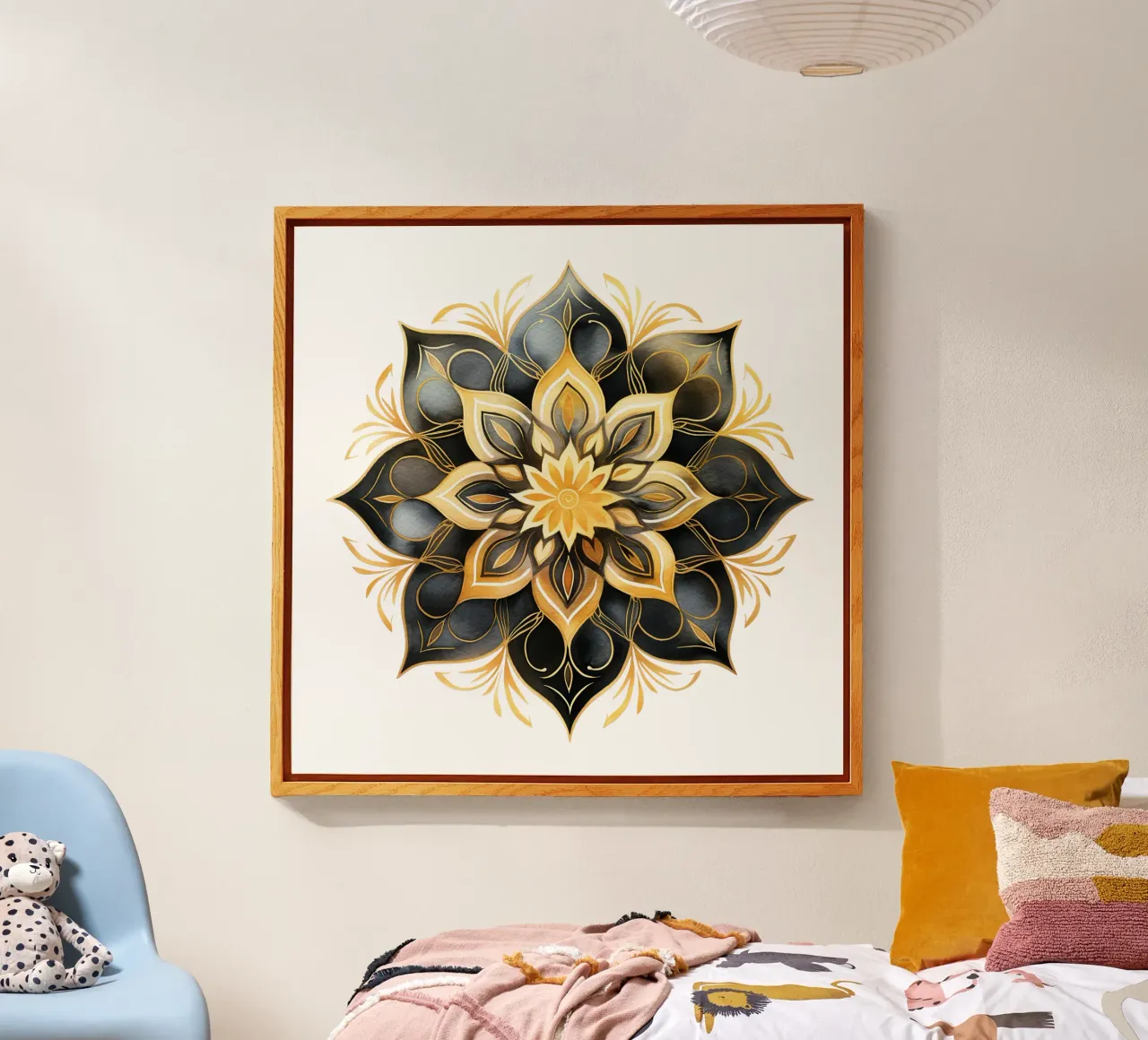 Mandala nero e oro plexiglass da Spiritual Touch