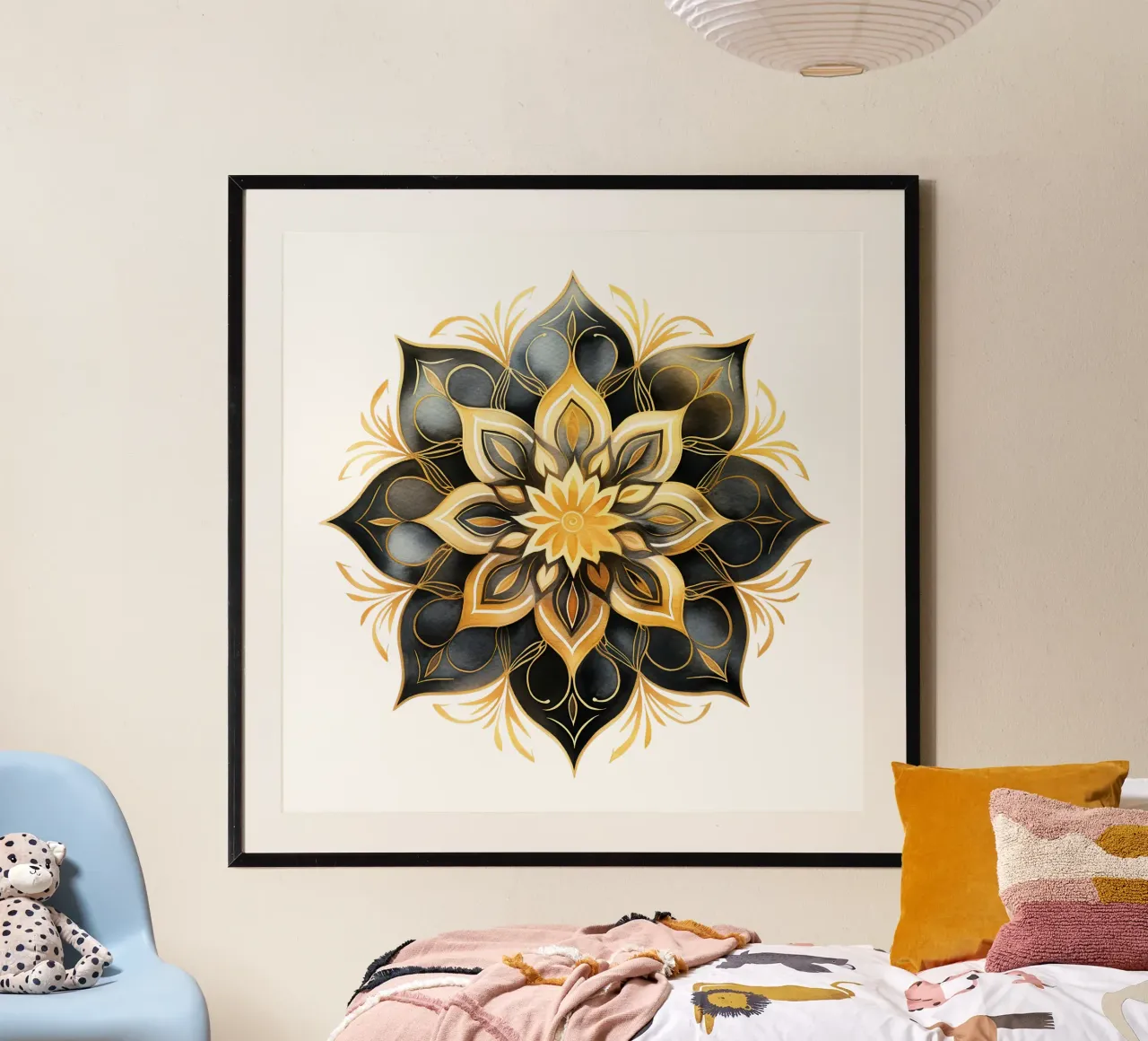 Mandala nero e oro poster da Spiritual Touch