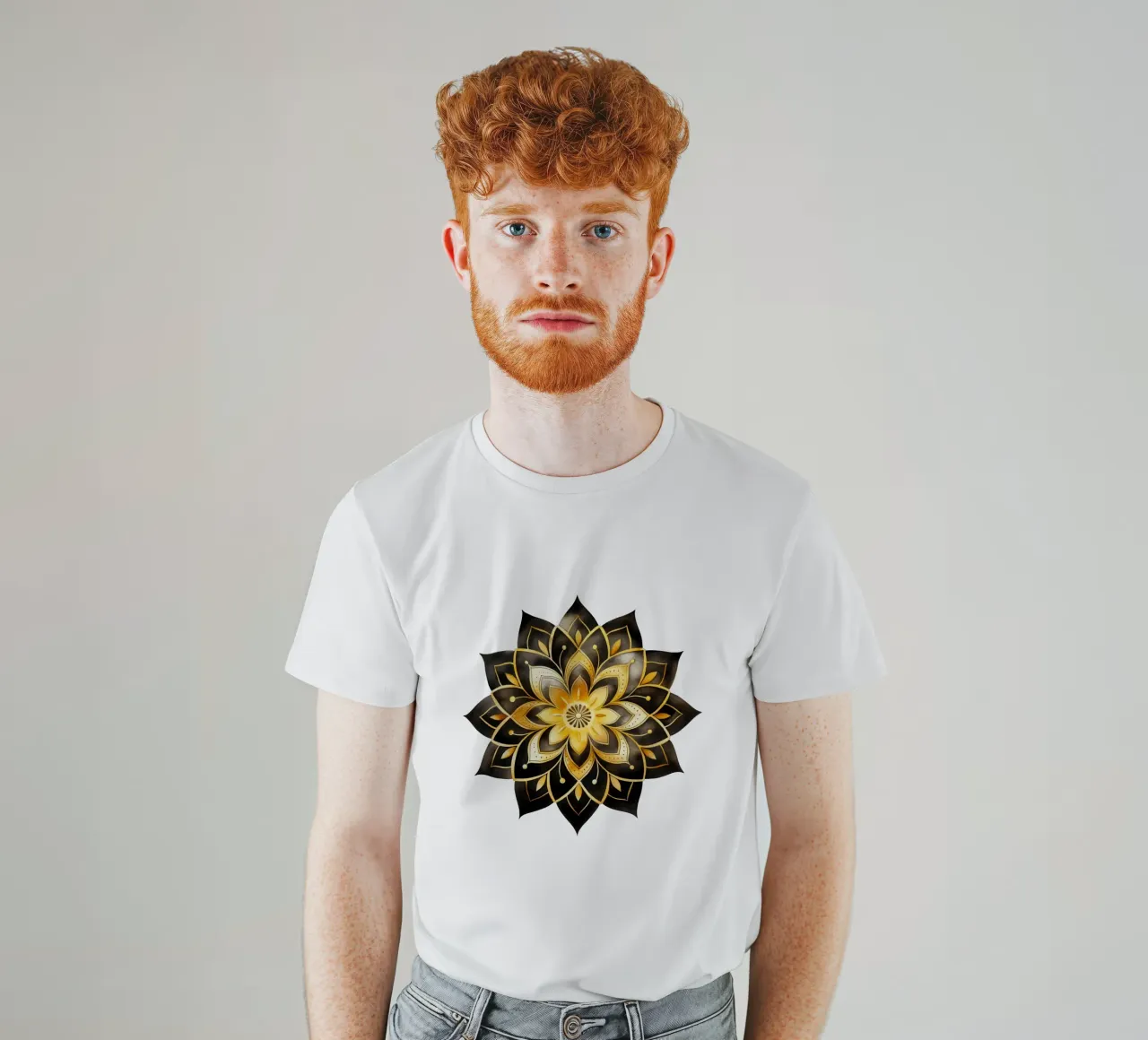 Mandala nero e oro t-shirt da Spiritual Touch