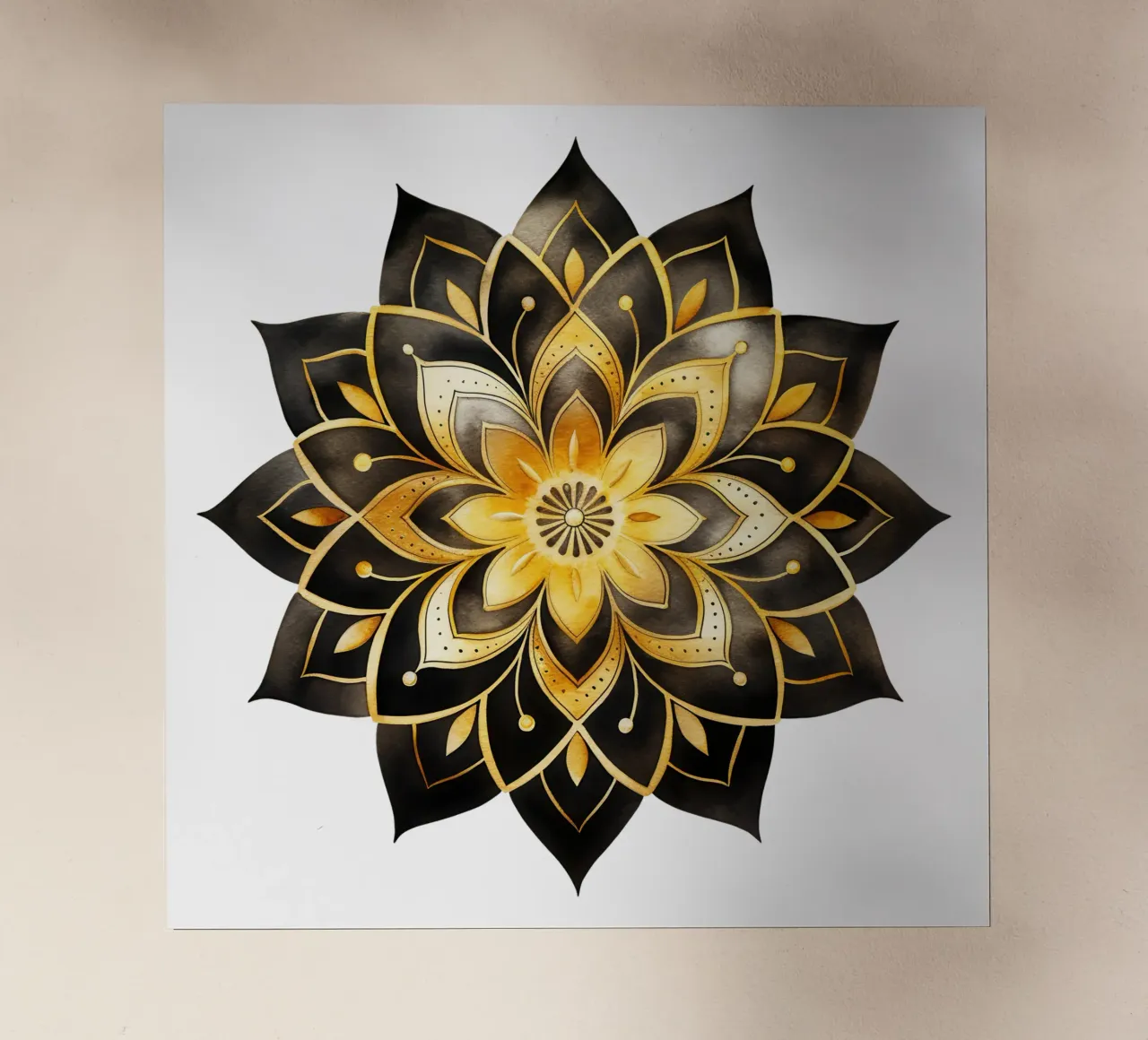 Mandala nero e oro pellicola backlit da Spiritual Touch