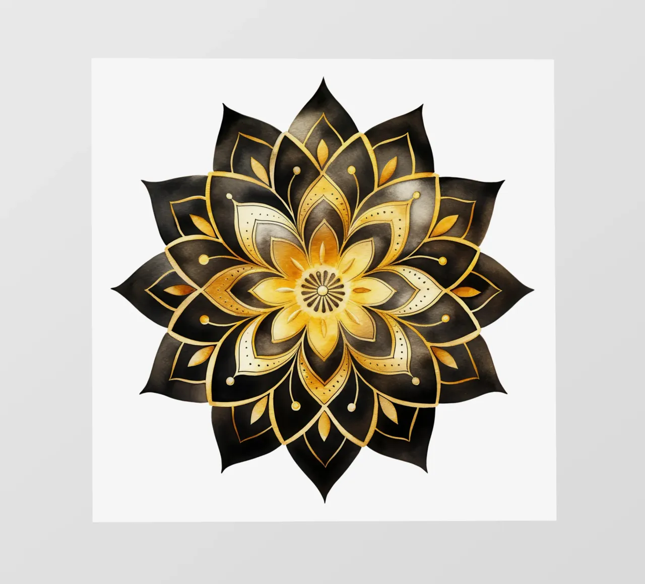 Mandala nero e oro pellicola backlit da Spiritual Touch