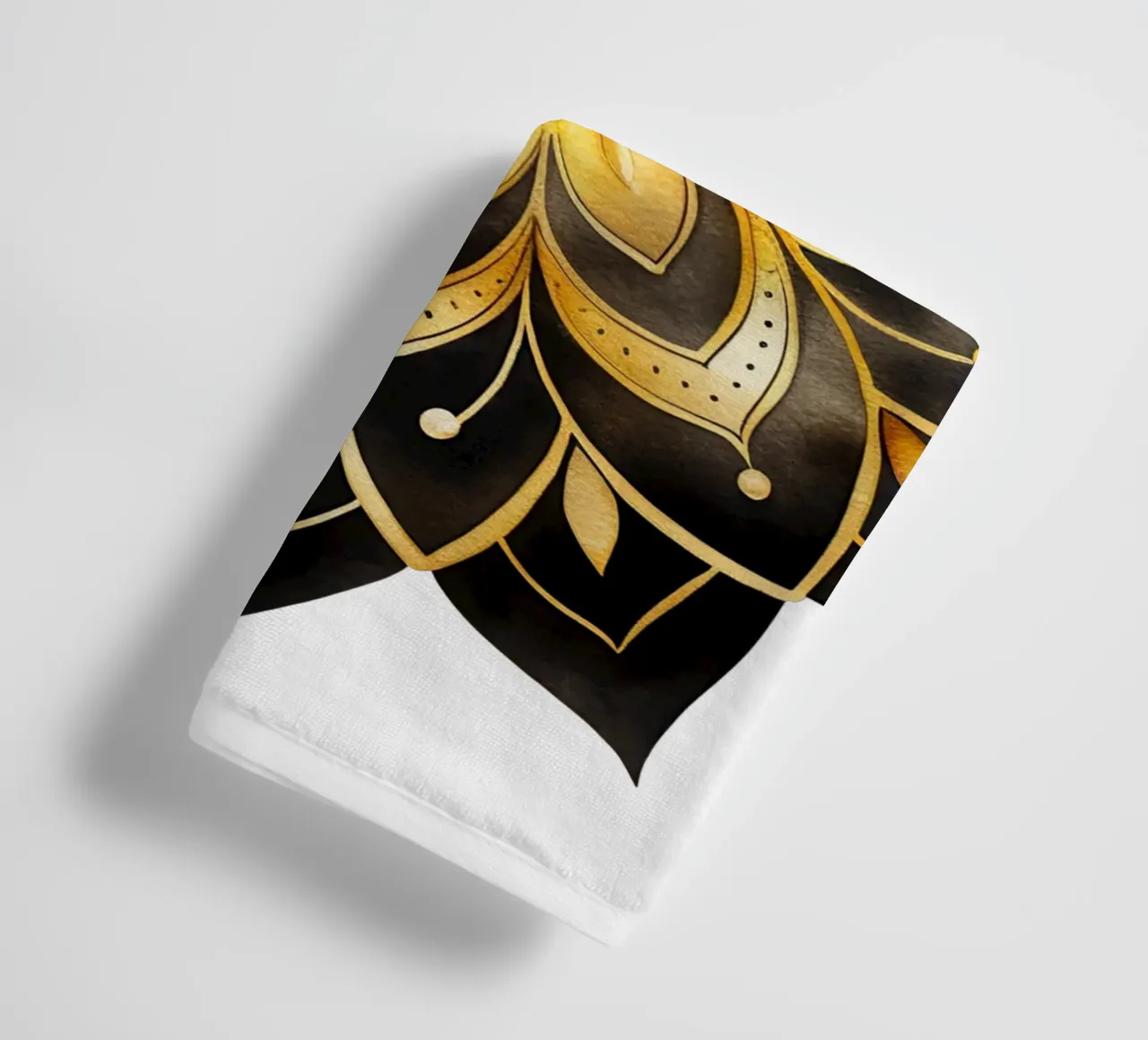 Mandala nero e oro asciugamano da bagno da Spiritual Touch
