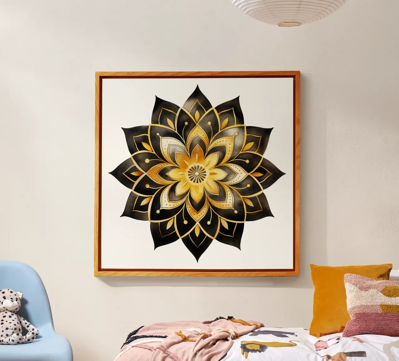 Mandala nero e oro plexiglass da Spiritual Touch
