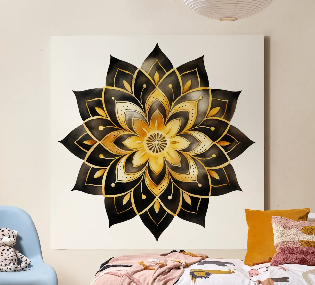 Black & Gold Mandala canvas by Spiritual Touch