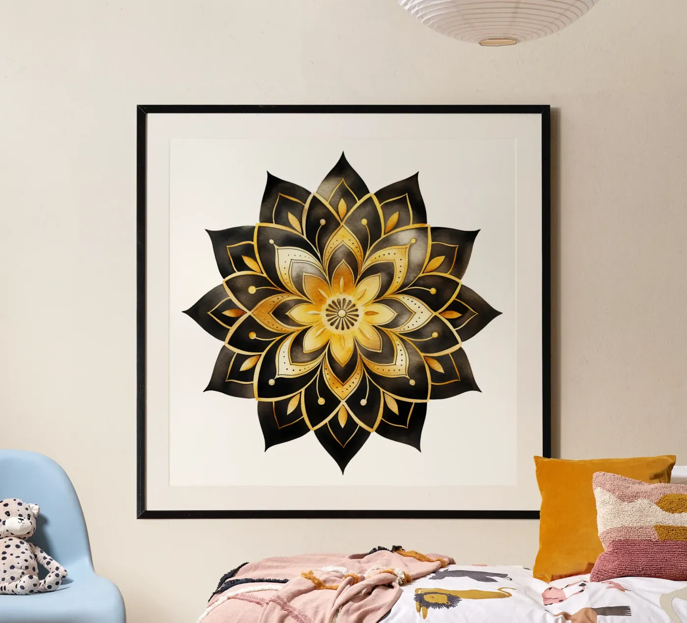 Mandala noir et or poster de Spiritual Touch