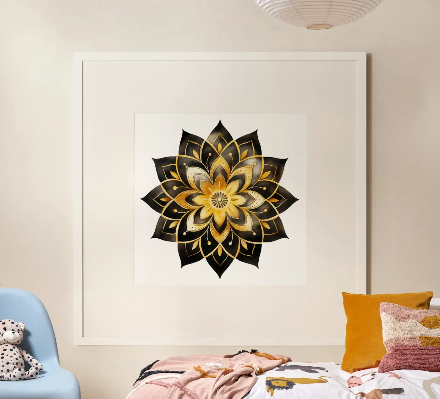 Mandala noir et or poster de Spiritual Touch