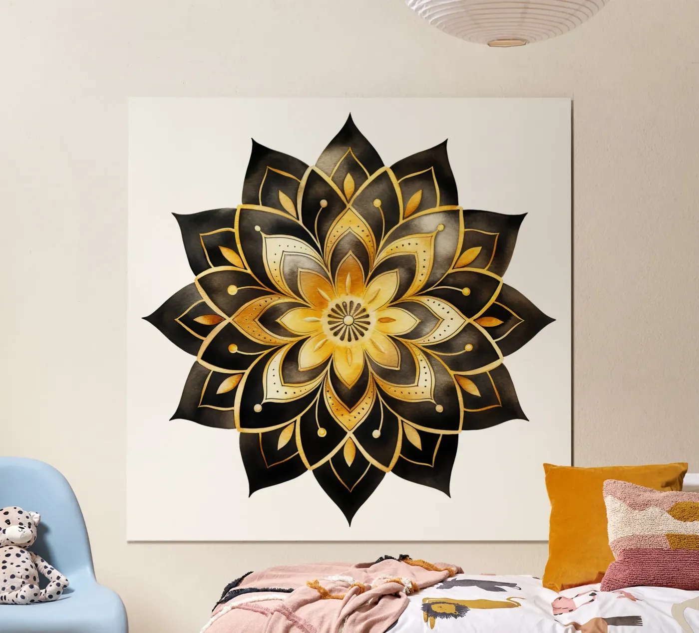 Mandala noir et or poster de Spiritual Touch