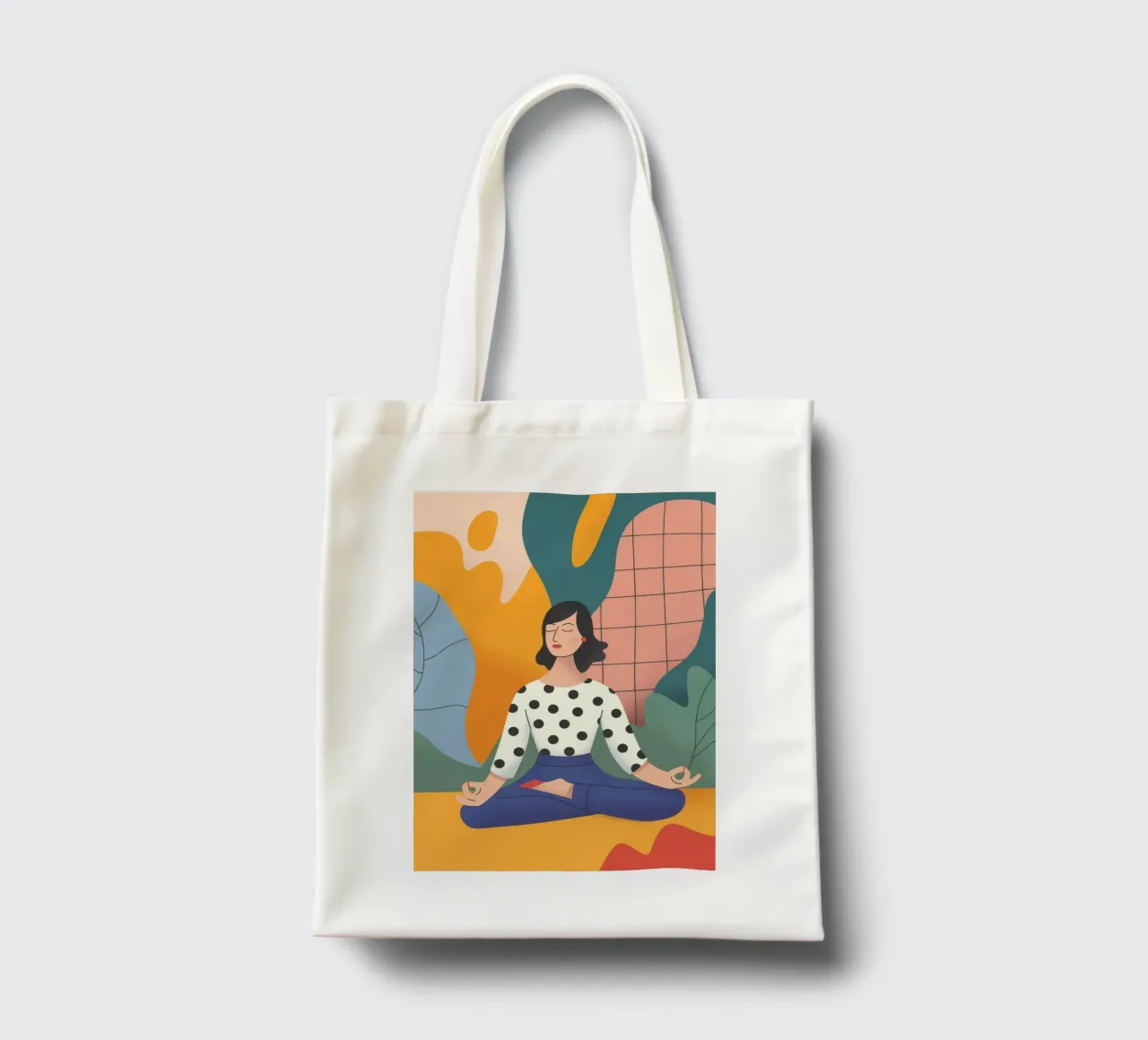 Meditare i colori astratti borsa in juta da Demar Galleria