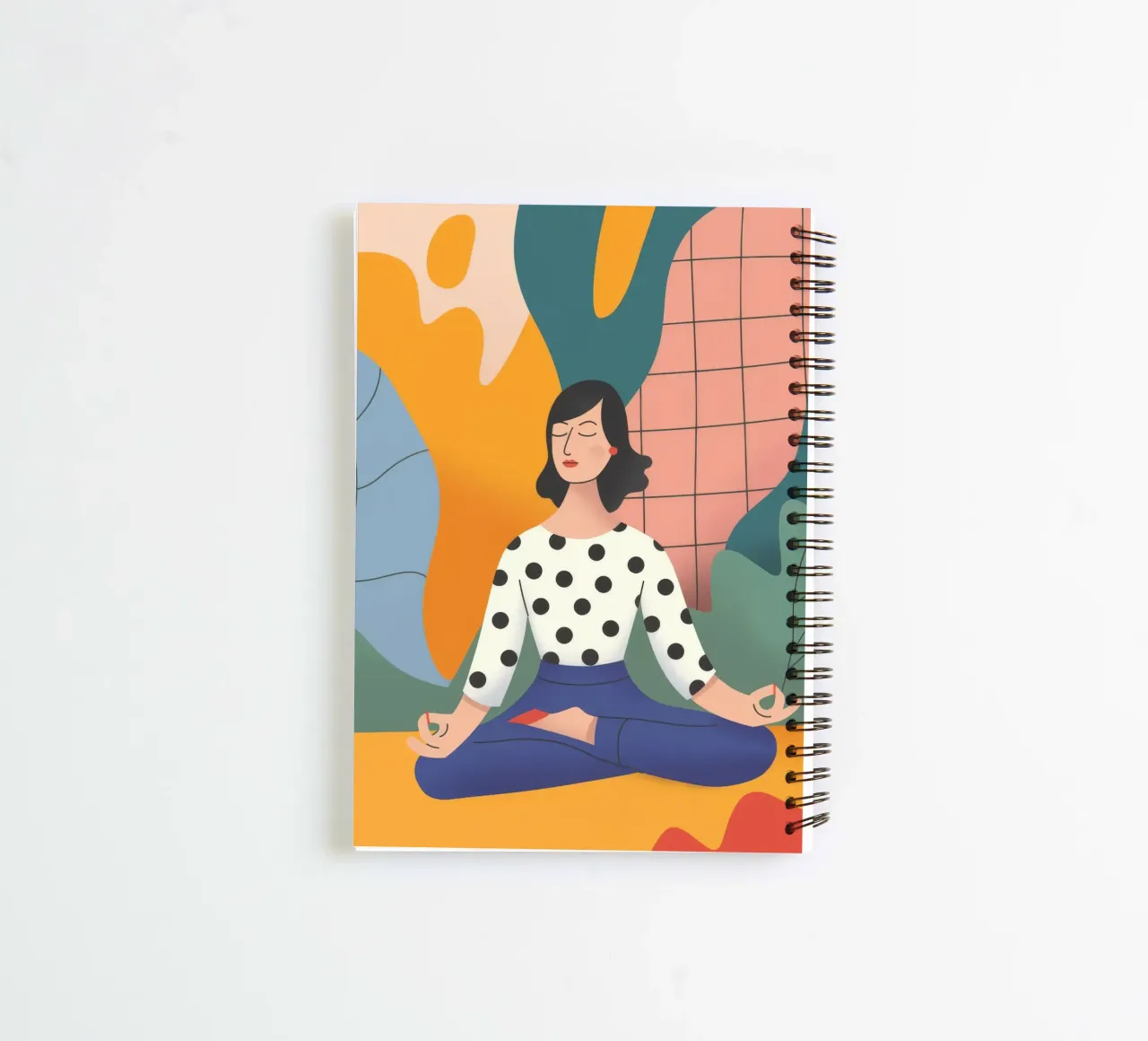 Meditating Abstract Colors spiral notebook by Demar Galleria