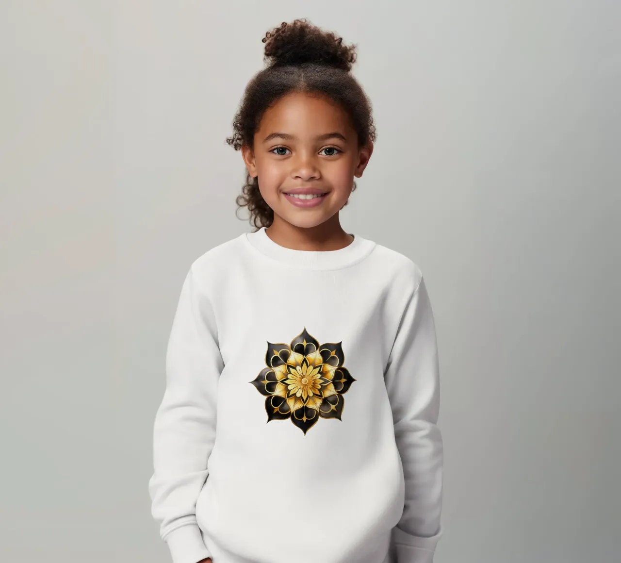 Black & Gold Mandala kids sweatshirt by Spiritual Touch