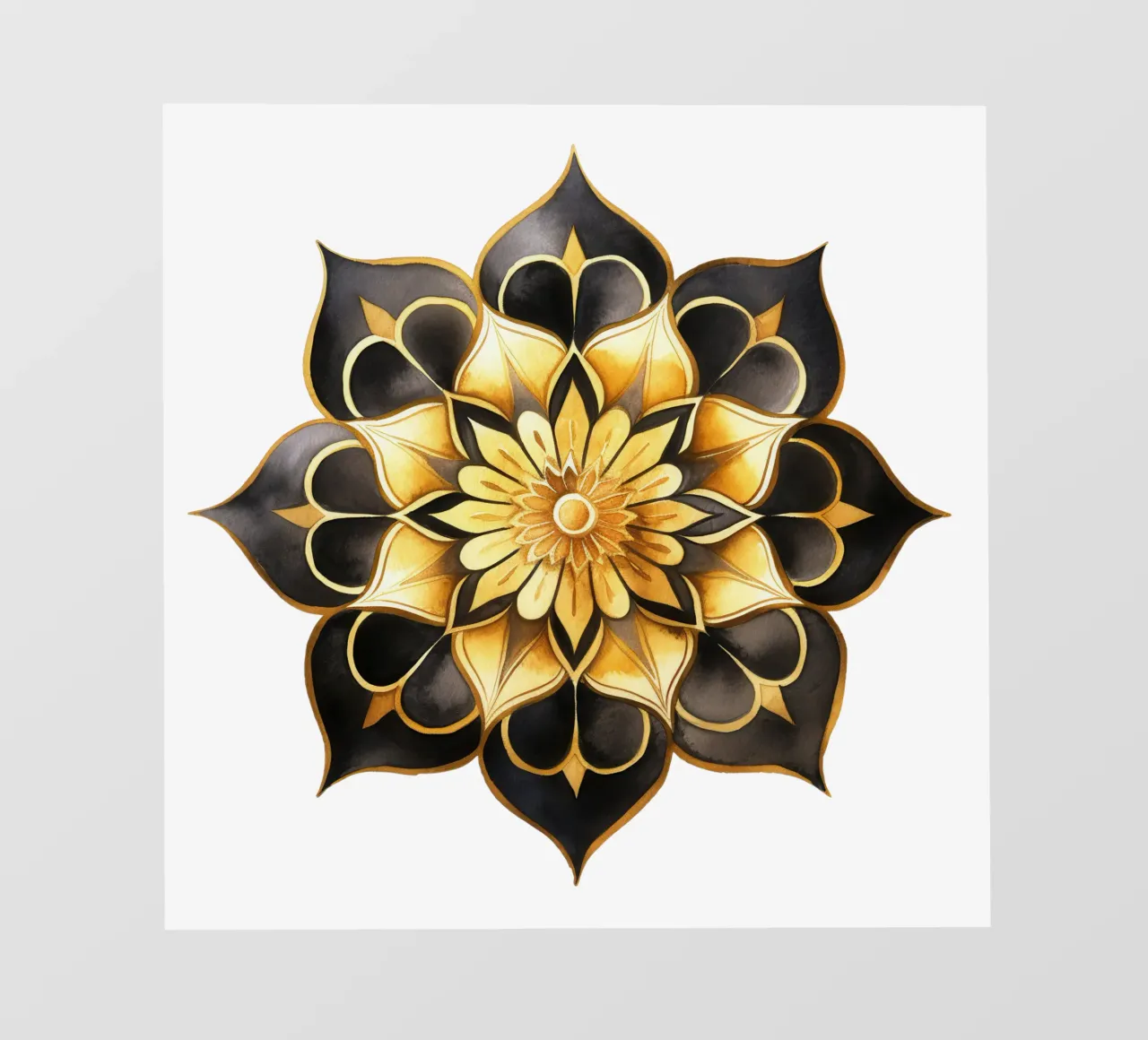Mandala nero e oro telo in pvc da Spiritual Touch