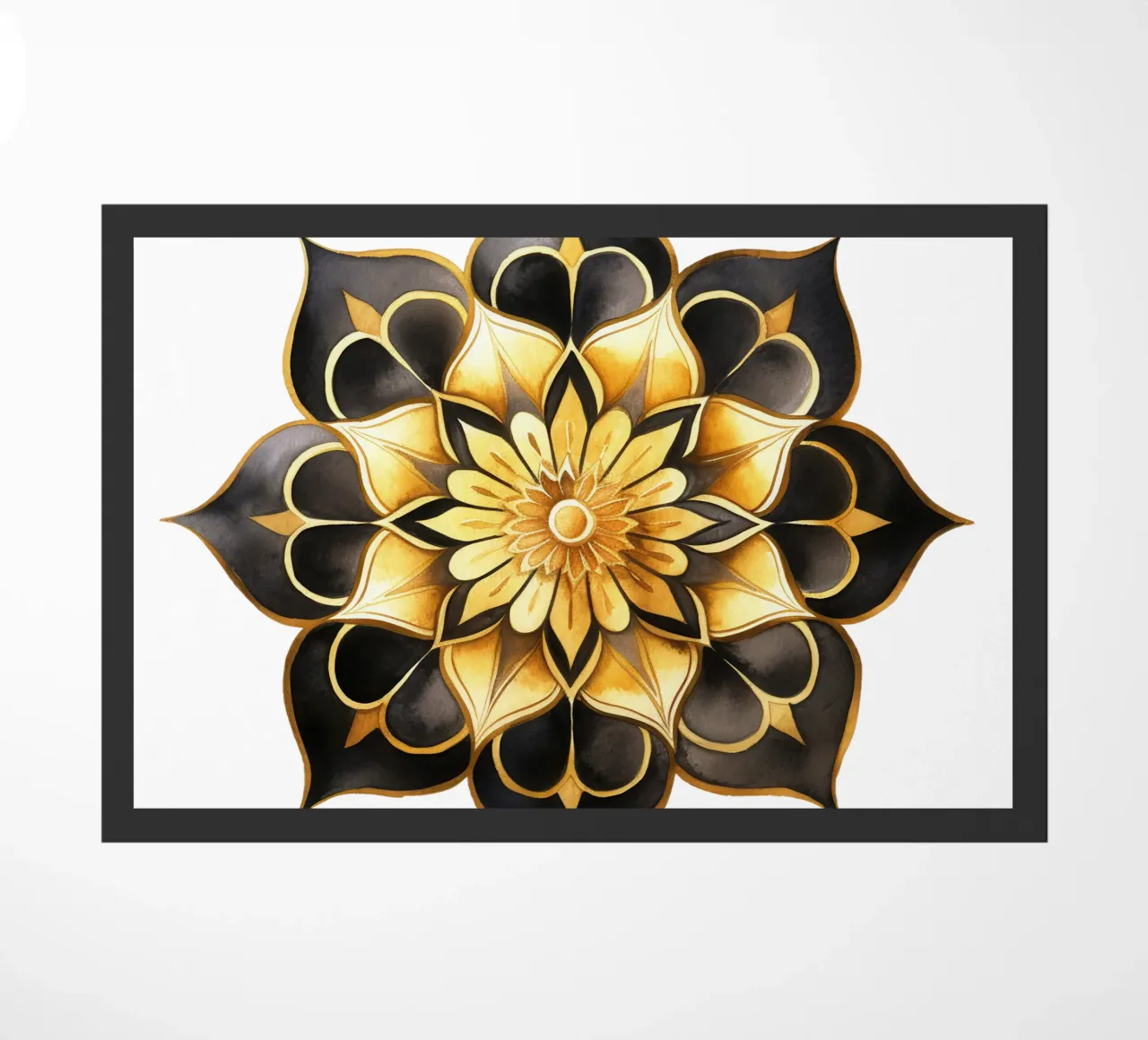 Mandala nero e oro zerbino da Spiritual Touch