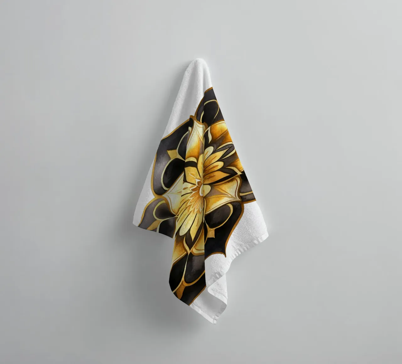 Mandala nero e oro asciugamano da bagno da Spiritual Touch