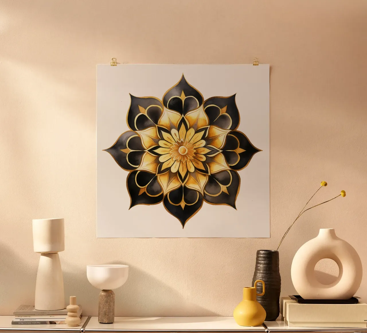 Mandala nero e oro poster da Spiritual Touch