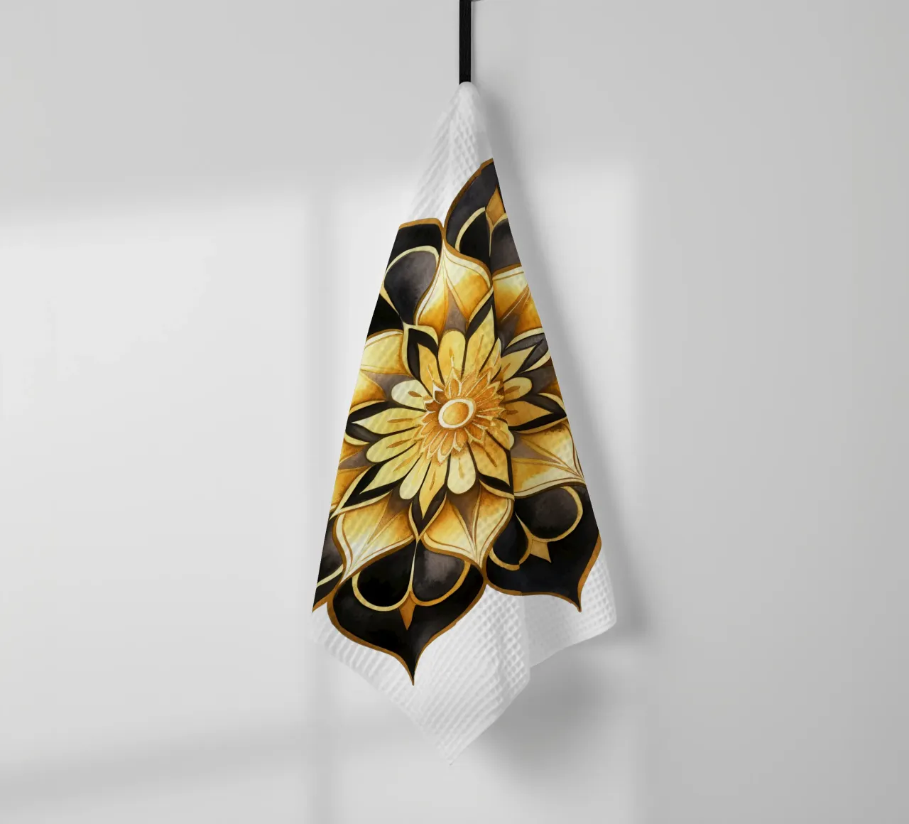 Mandala nero e oro canovaccio da cucina da Spiritual Touch