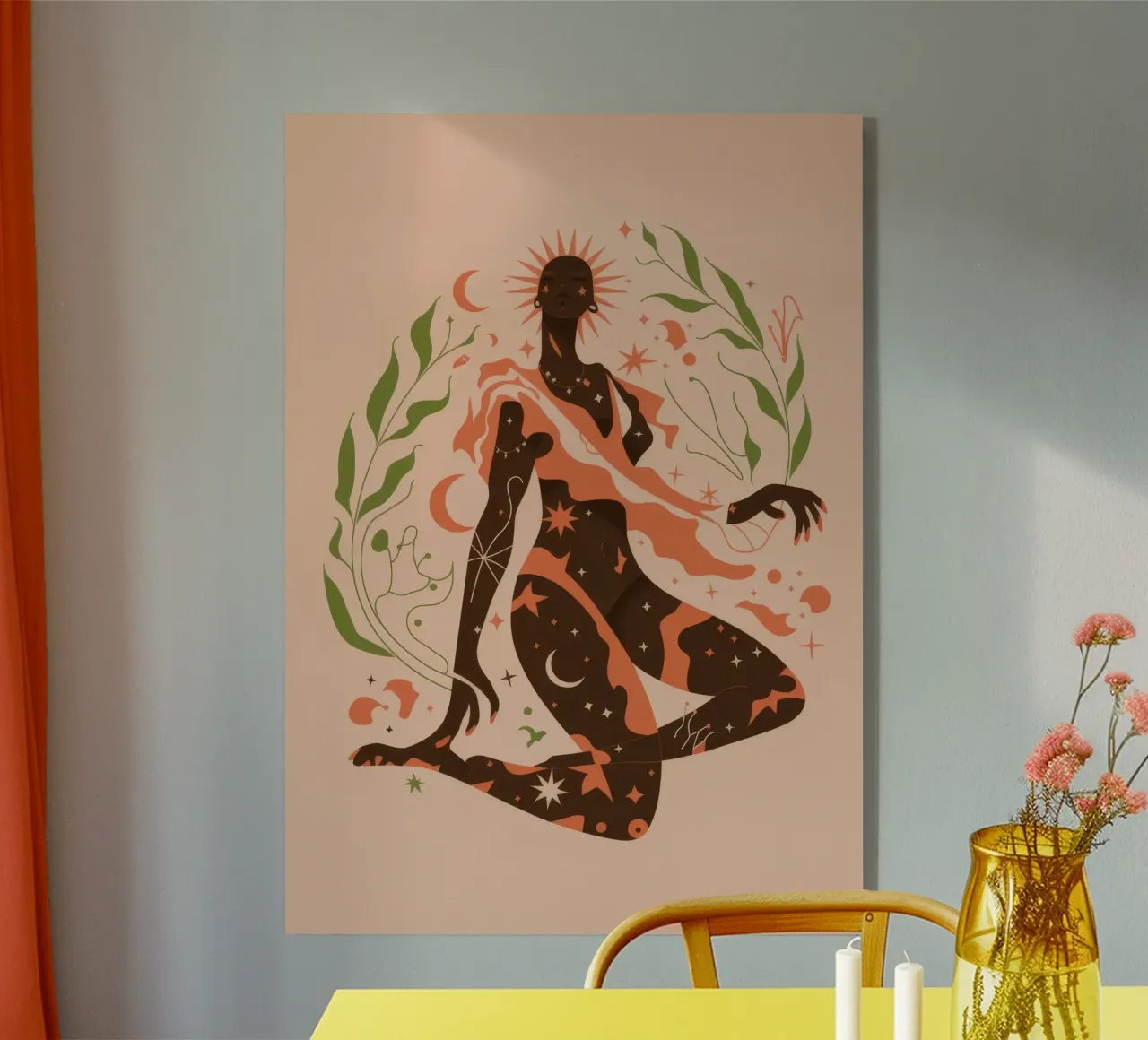 Yoga Pose Foliage acrylic glass by Demar Galleria