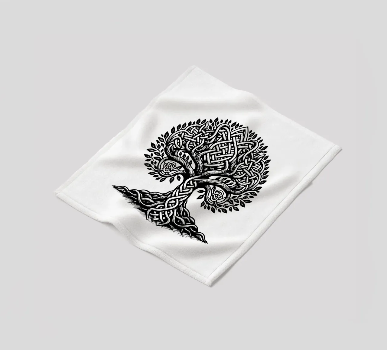 Albero della vita in bianco e nero coperta in pile da Spiritual Touch