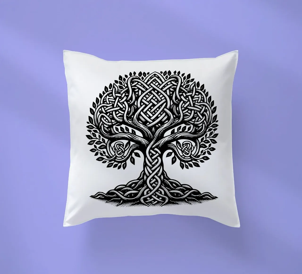 Albero della vita in bianco e nero cuscino da Spiritual Touch