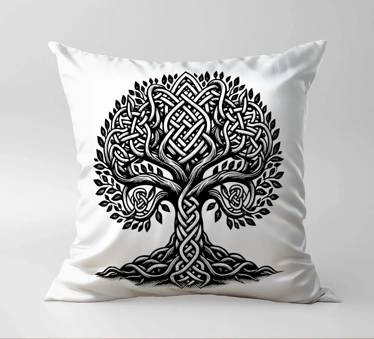 Albero della vita in bianco e nero cuscino da Spiritual Touch
