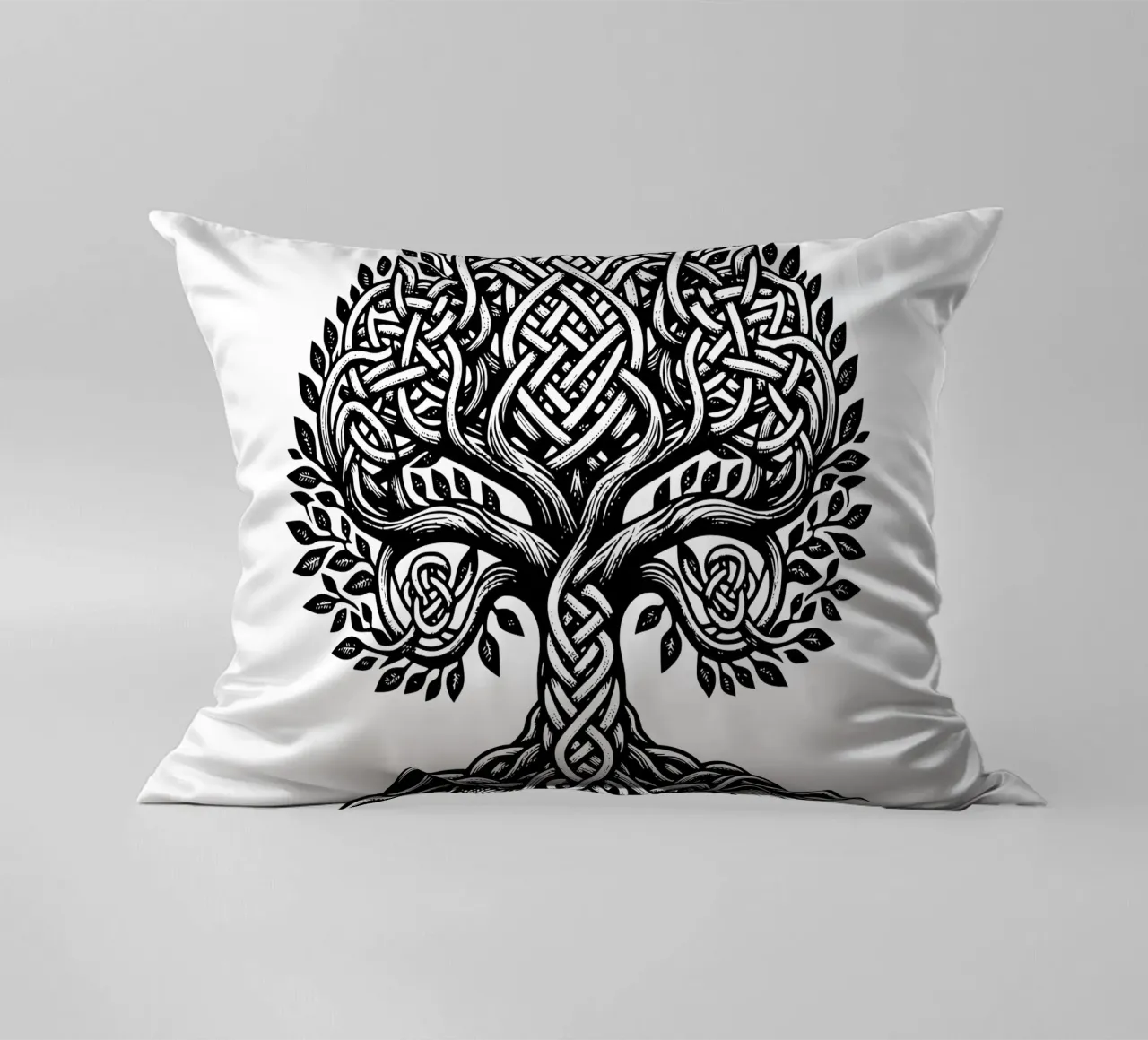 Albero della vita in bianco e nero cuscino da Spiritual Touch