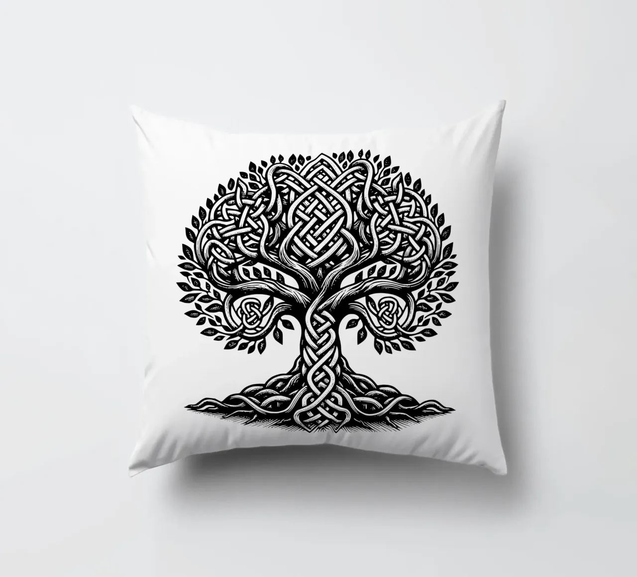 Albero della vita in bianco e nero cuscino da Spiritual Touch