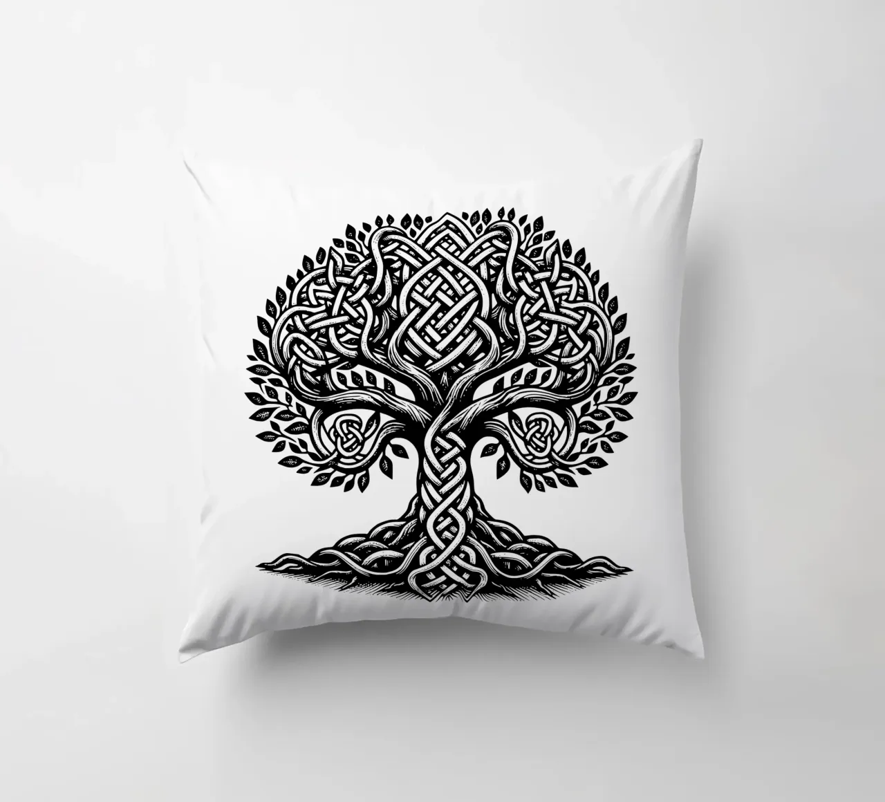 Albero della vita in bianco e nero cuscino da Spiritual Touch