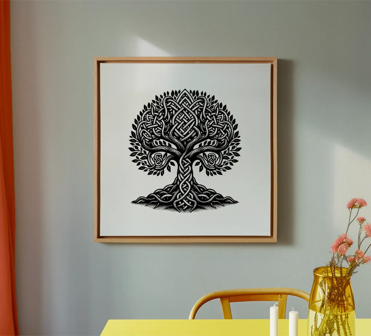 Albero della vita in bianco e nero tela con Cornice a cassetta da Spiritual Touch