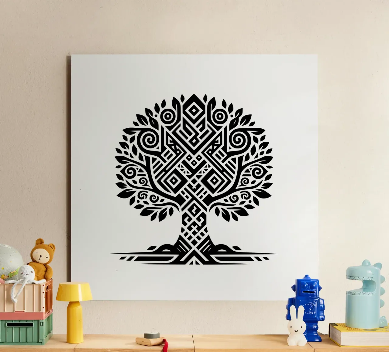 Albero della vita in bianco e nero alluminio dibond da Spiritual Touch