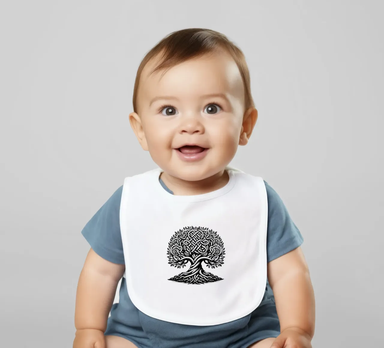 Albero della vita in bianco e nero bavaglino da Spiritual Touch