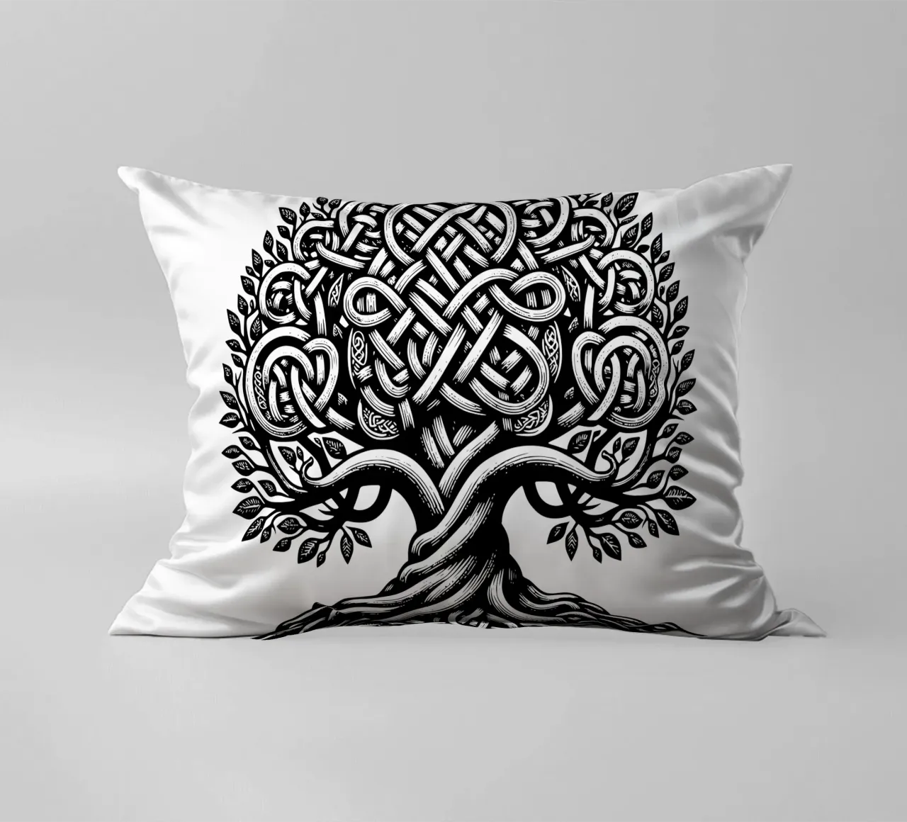 Albero della vita in bianco e nero cuscino da Spiritual Touch