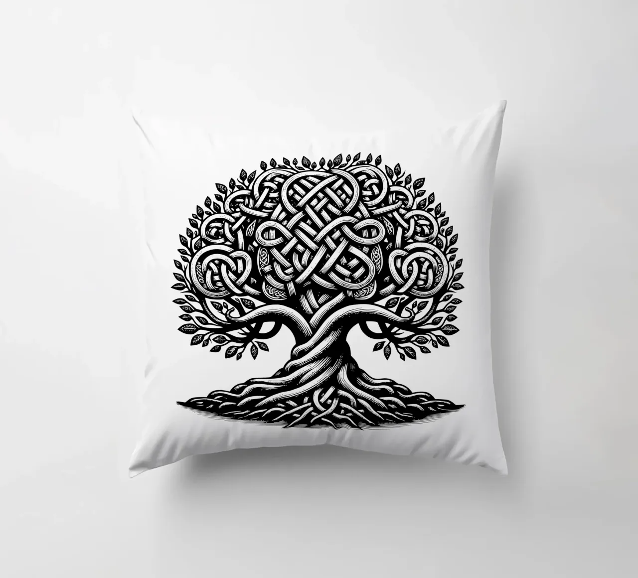 Albero della vita in bianco e nero cuscino da Spiritual Touch