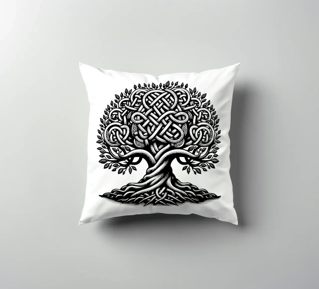 Albero della vita in bianco e nero cuscino da Spiritual Touch