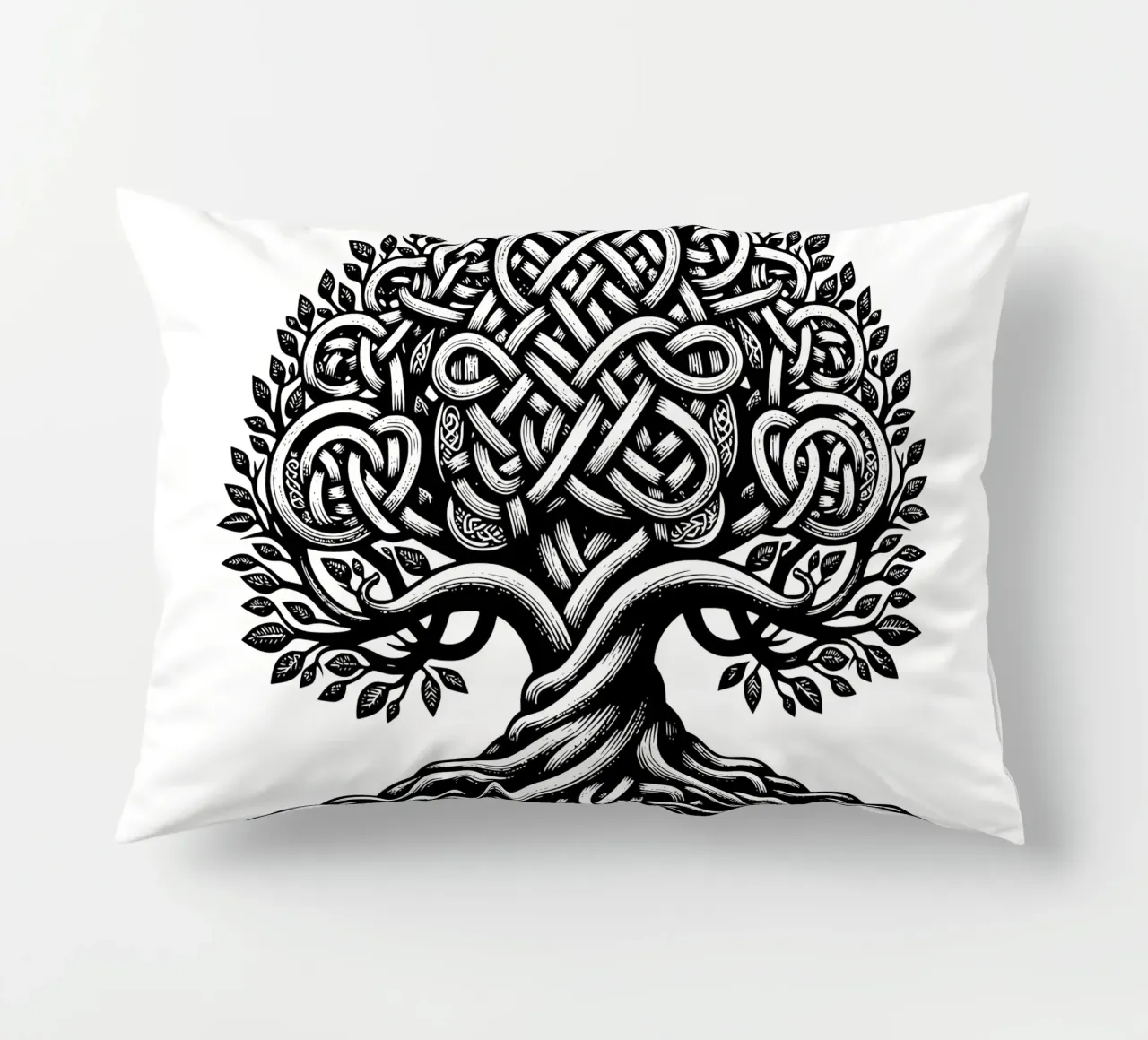 Albero della vita in bianco e nero cuscino da Spiritual Touch